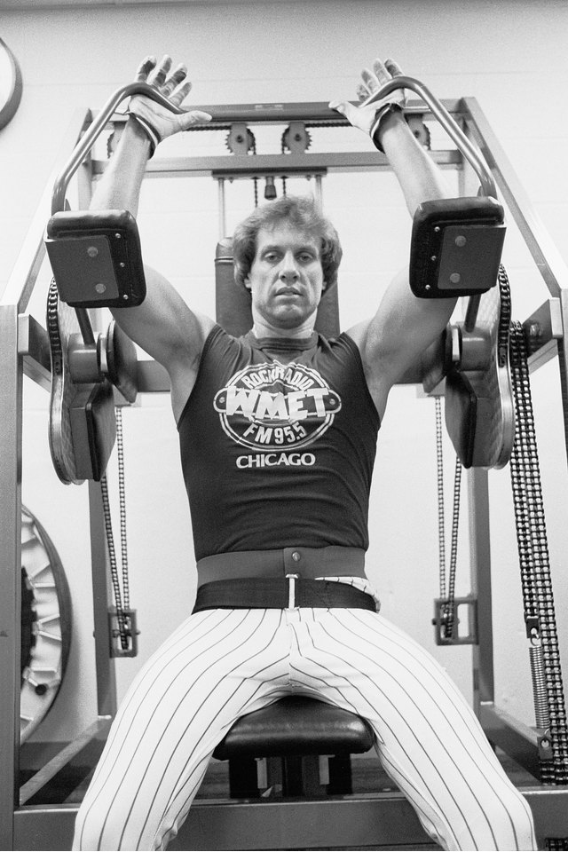 Chicago Cubs' Jay Johnstone Works Out