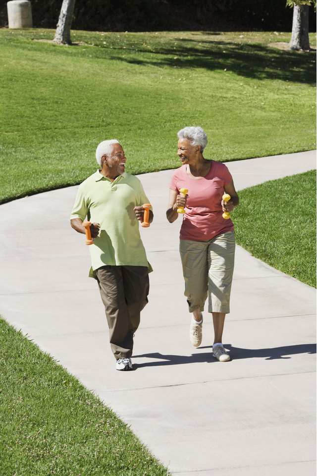 Senior couple walking