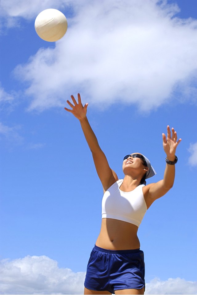 Woman playing volleyball