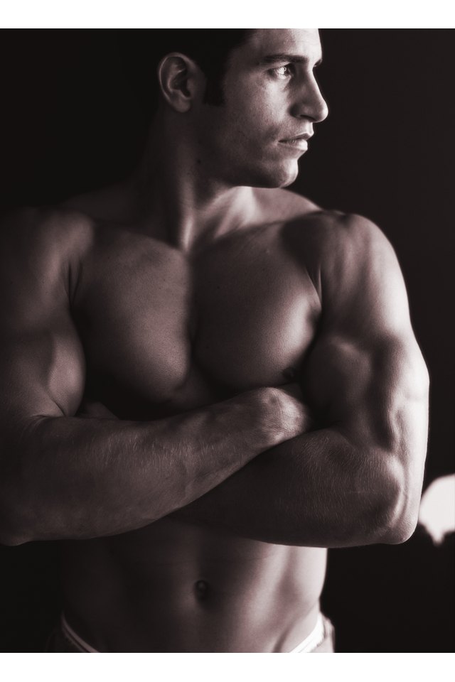 close-up of masculine young man looking sideways
