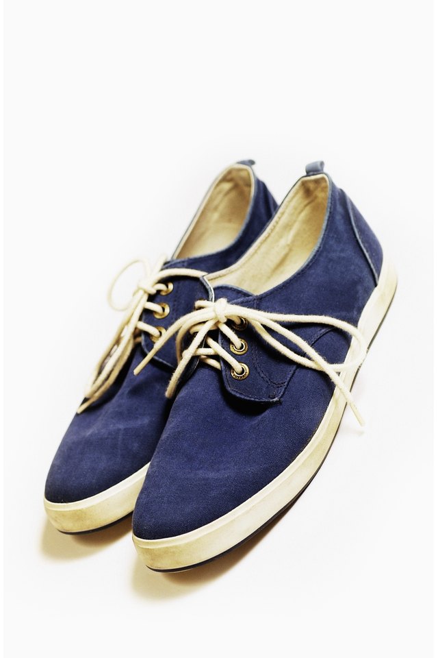 Pair of blue canvas tennis shoes