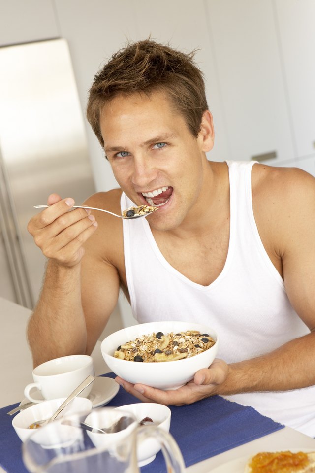 Man eating cereal