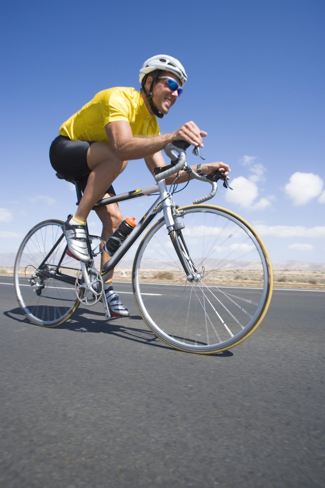 Cyclist riding bike