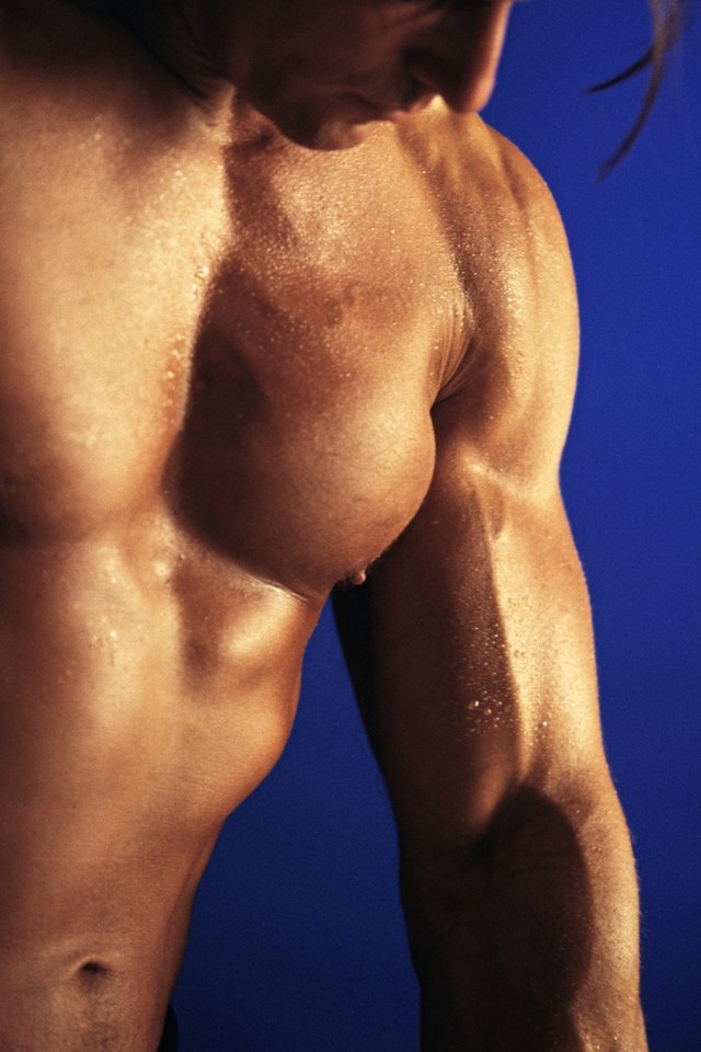 Cropped shot of muscular man