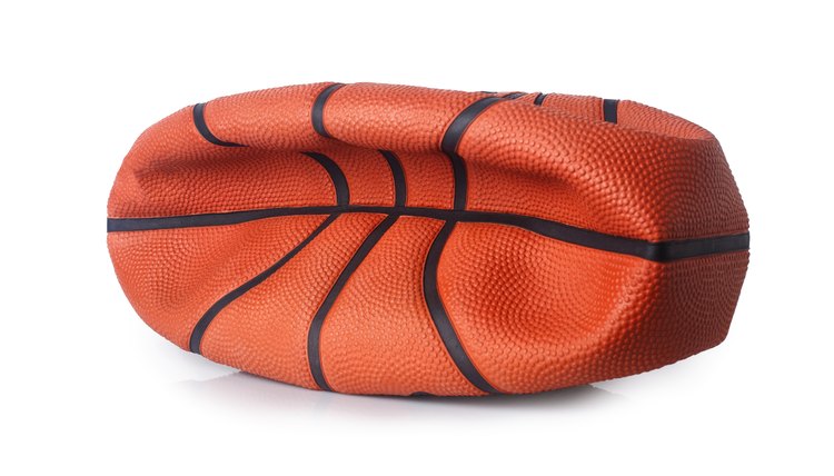 deflated basketball ball
