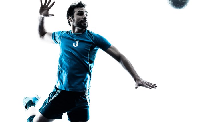 man volleyball  jumping silhouette