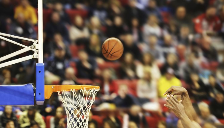 Scoring the winning points at a basketball game