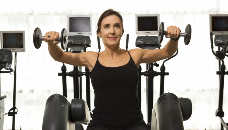 Woman lifting weights