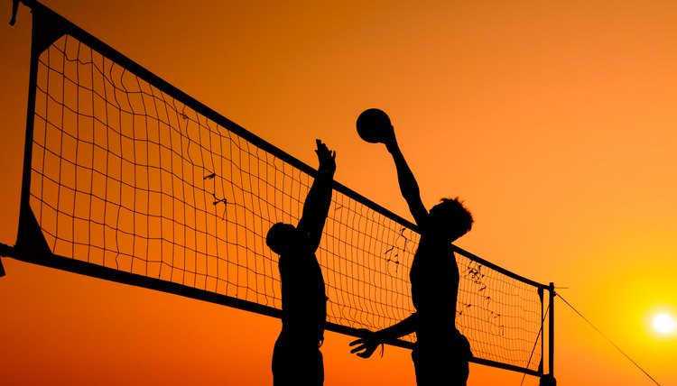 beach volleyball silhouette