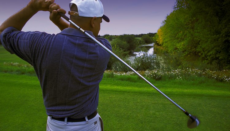 Follow through of golfers tee shot