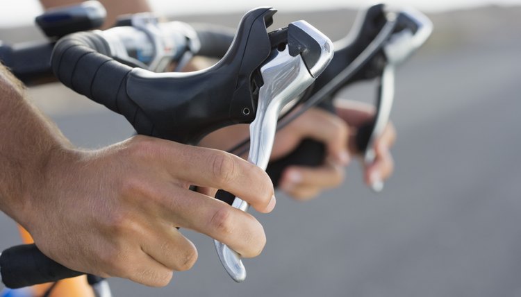 Cyclist using brakes