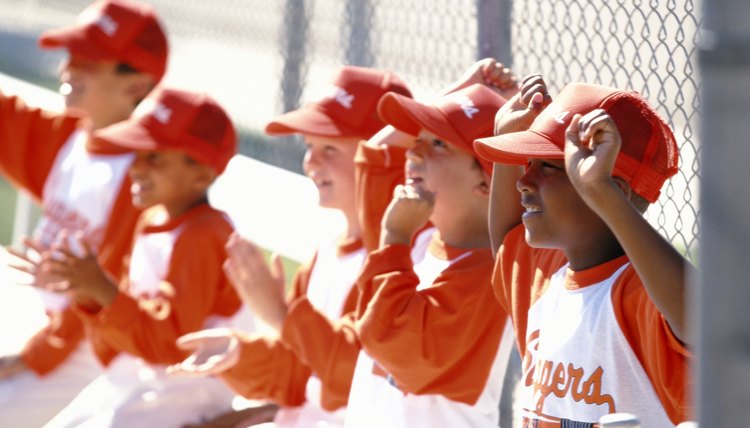 Cheering baseball team