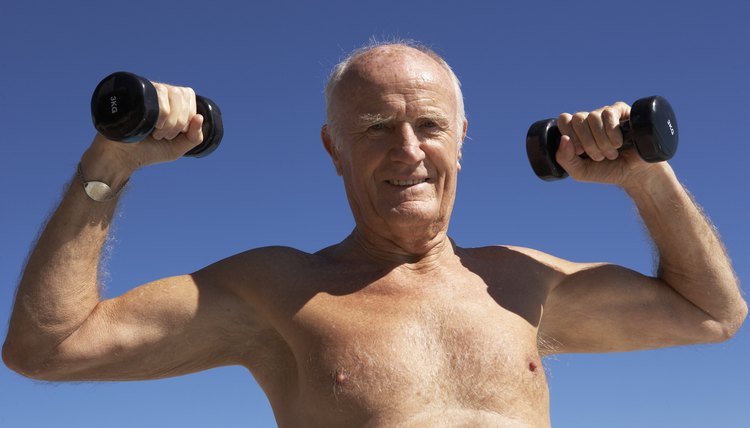 Man lifting dumbbells