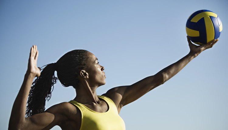 Woman playing volleyball