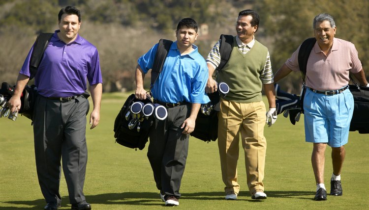 Men golfing