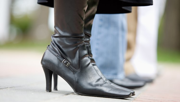 Woman wearing high heeled boots
