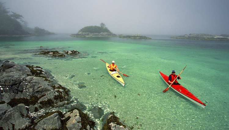 People sea-kayaking