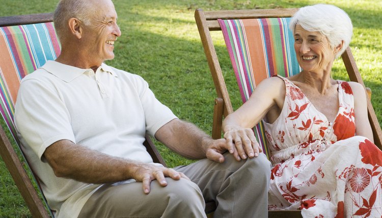 Couple sitting outdoors