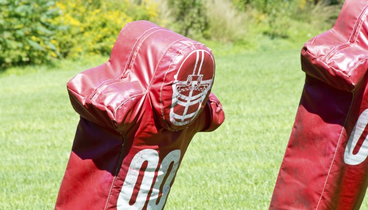 Red football tackle dummies