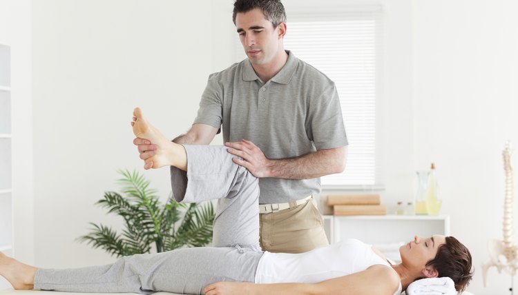 Chiropractor working with a customer