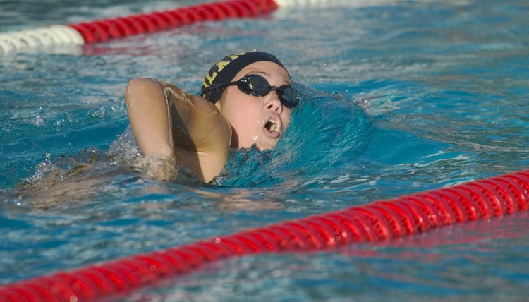 Female Competitive Swimmer Doing Laps