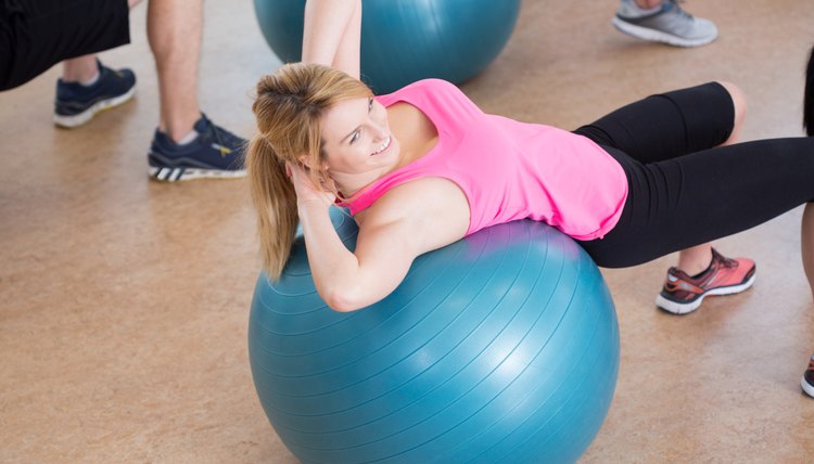 Girl on fitness ball