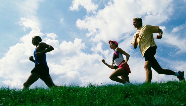 Runners in park