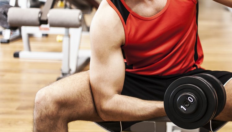 Bodybuilder working out