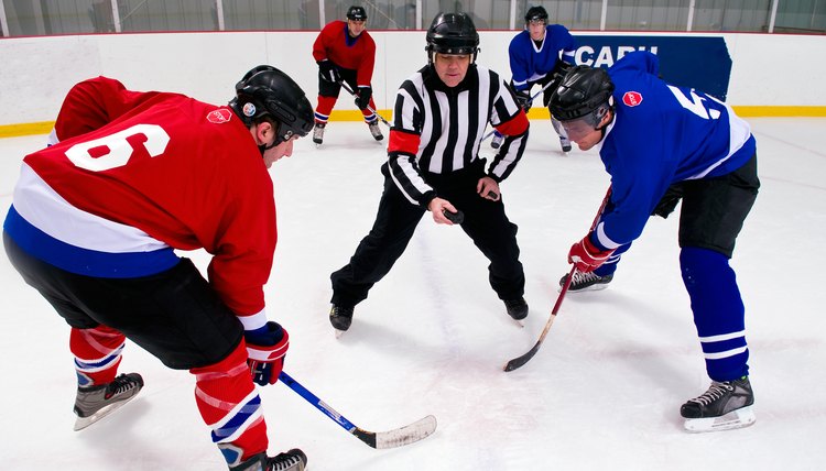 Hockey players at face-off