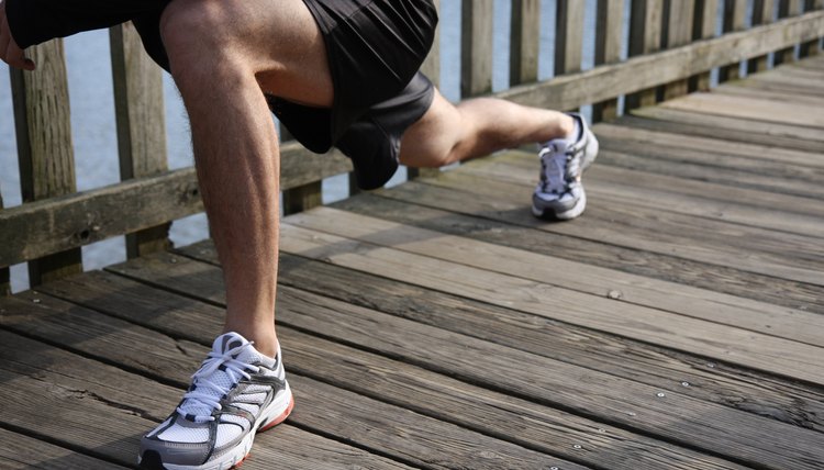 Athletic Runner in a Lunge Stretch