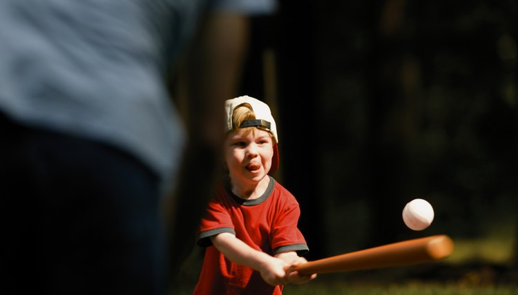 Boy playing baseball