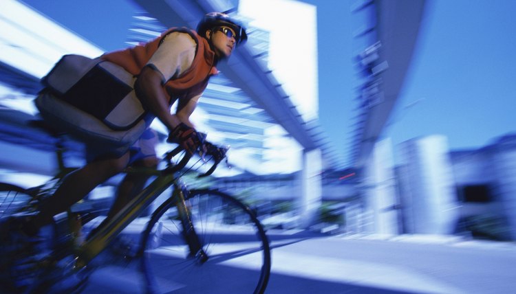 Male messenger riding a bicycle