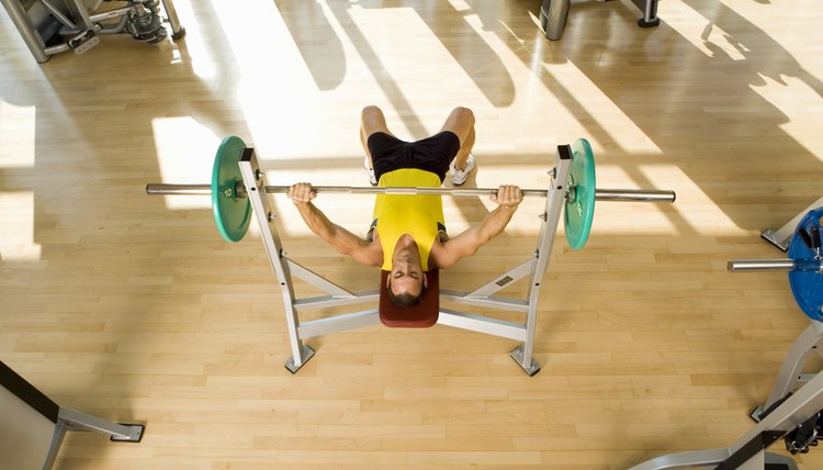 Man doing bench presses