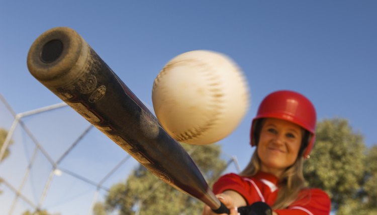 Batter Hitting Softball