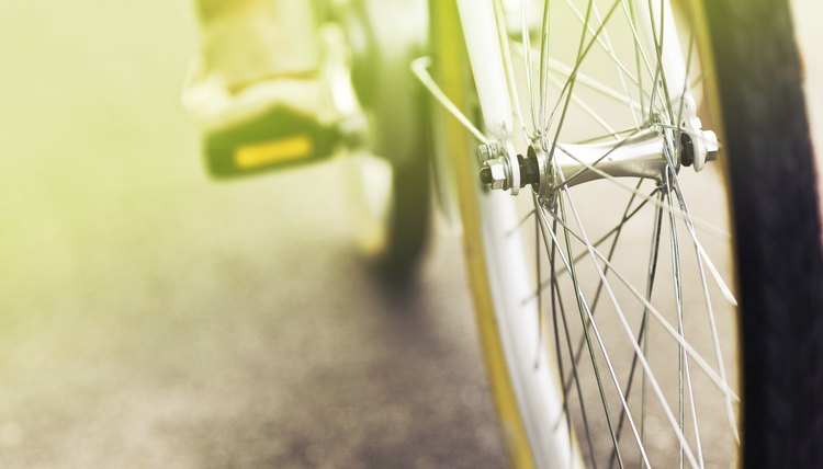 Close up of a bicycle drive wheel  - vintage effect