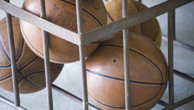 Basketballs in a basket