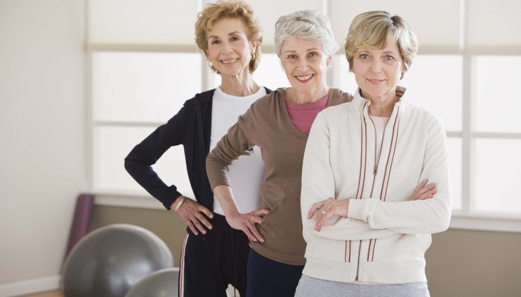 Smiling women in gym