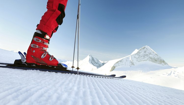 skier on an untouched ski track
