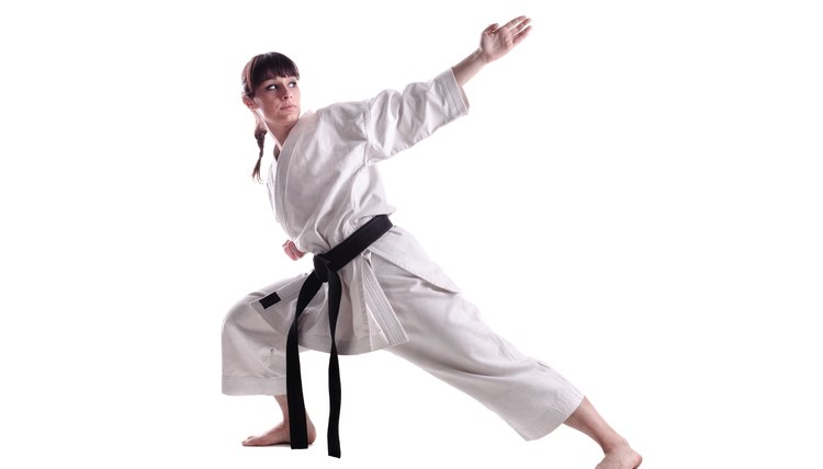 girl exercising karate